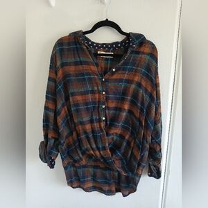 Anthropologie Multicolor Plaid Button-Down Shirt